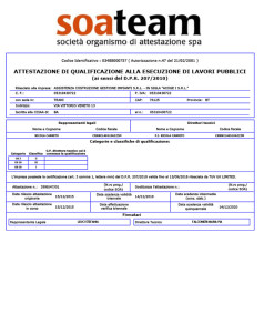 ATTESTAZIONE DI QUALIFICAZIONE ALLA ESECUZIONE DI LAVORI PUBBLICI